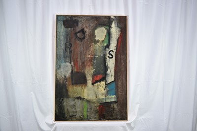 Lot 1330 - *Robert Sadler (1909-2001) oil on board, 'Sgraffito 1964' signed, 77cm x 52cm. Exhibited: Festival Gallery, Aldeburgh 1966