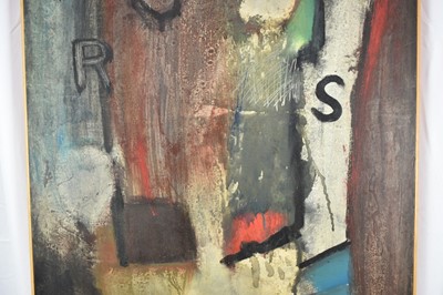 Lot 1330 - *Robert Sadler (1909-2001) oil on board, 'Sgraffito 1964' signed, 77cm x 52cm. Exhibited: Festival Gallery, Aldeburgh 1966