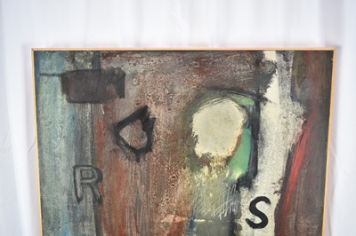 Lot 1330 - *Robert Sadler (1909-2001) oil on board, 'Sgraffito 1964' signed, 77cm x 52cm. Exhibited: Festival Gallery, Aldeburgh 1966