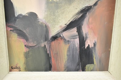 Lot 977 - *Robert Sadler (1909-2001) acrylic on board, Abstract, 1988, signed, 26 x 20cm