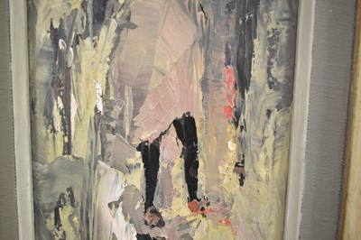 Lot 1334 - *Robert Sadler (1909-2001) acrylic on board - Girl in smock, signed, 28cm x 15cm