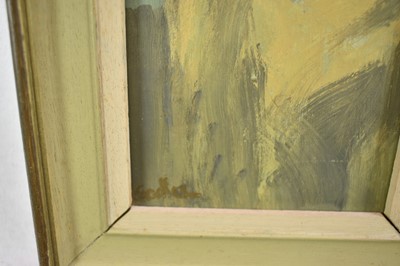 Lot 976 - *Robert Sadler (1909-2001) acrylic on board, Woman in yellow, signed, 20 x 10cm
