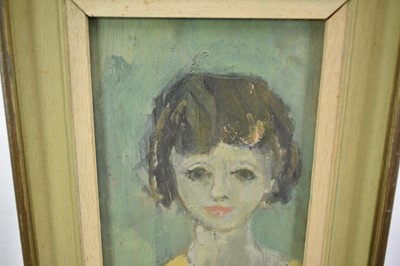 Lot 976 - *Robert Sadler (1909-2001) acrylic on board, Woman in yellow, signed, 20 x 10cm