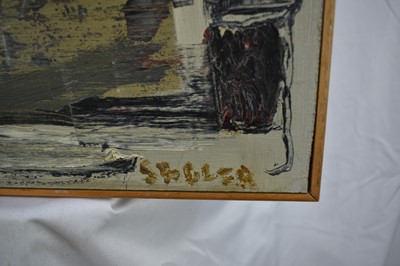 Lot 978 - *Robert Sadler (1909-2001) acrylic on board, Painting II, Spring 1958, signed, 32 x 77cm