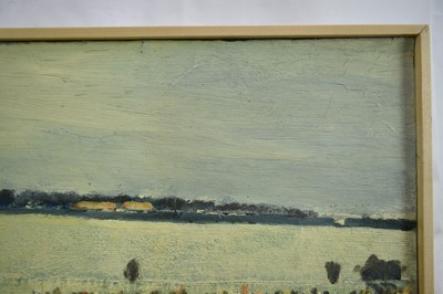 Lot 1331 - *Robert Sadler (1909-2001) oil on board - Crowds at the Races, signed, 18.5cm x 52cm. NB: Painted at Newmarket in the 1950s, where Robert Sadler often worked alongside Alfred Munnings.