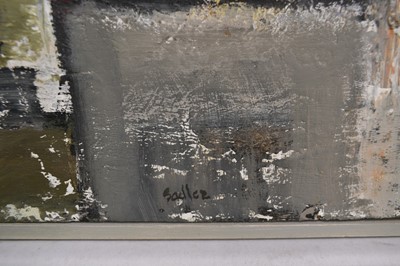 Lot 1332 - *Robert Sadler (1909-2001) acrylic on board - Houses at Aldeburgh, signed, 30cm x 41cm