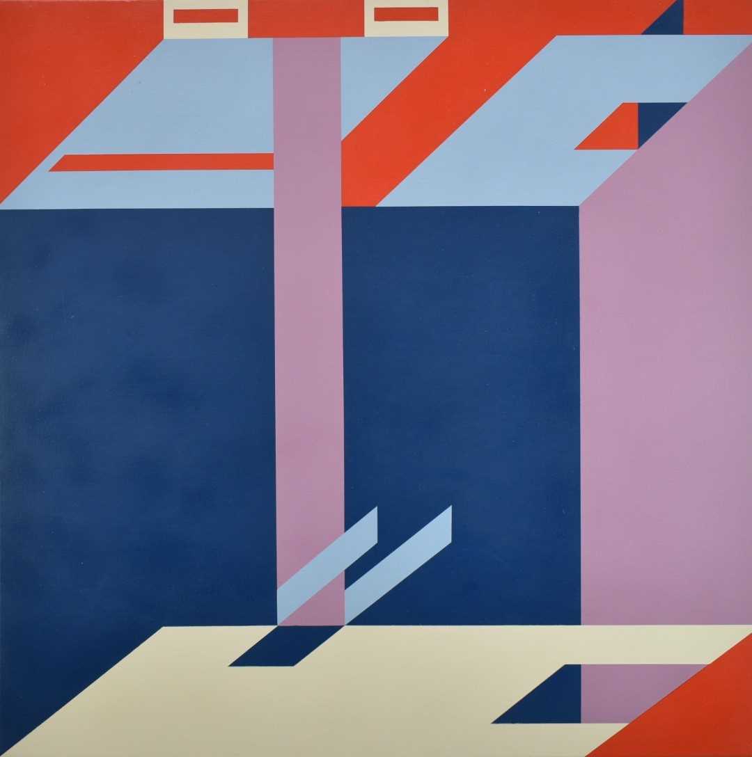Lot 1321 - Ron Sims (1944-2014) acrylic on canvas - Elephant Torso, 2006, 100cm x 100cm, Exhibition label verso, framed