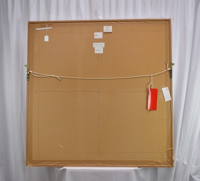 Lot 1321 - Ron Sims (1944-2014) acrylic on canvas - Elephant Torso, 2006, 100cm x 100cm, Exhibition label verso, framed