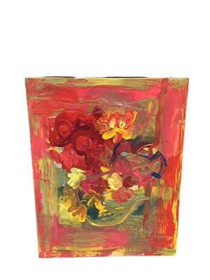 Lot 758 - Annelise Firth (b.1961) oil on canvas - Abstract of flowers, signed verso, unframed