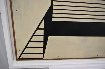 Lot 1323 - Ron Sims (1944-2014) acrylic on panel - Anchorage Cabin, 61cm x 91cm, framed