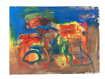Lot 759 - Annelise Firth (b.1961) oil on canvas - Cyclist, signed verso, unframed