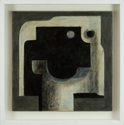 Lot 1327 - Ron Sims (1944-2014) acrylic on canvas - Bob, 50cm x 50cm, in glazed frame