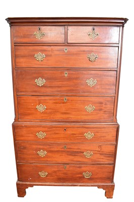 Lot 1512 - George III mahogany chest on chest