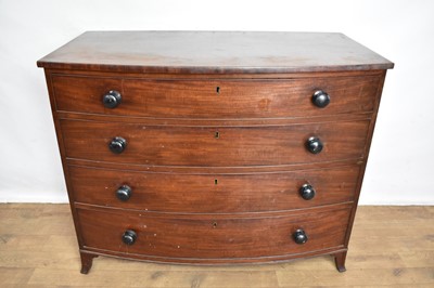 Lot 1513 - George III mahogany bowfront chest of drawers