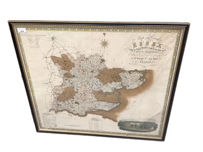Lot 514 - 19th century map of the county of Essex by C & I Greenwood in glazed frame.