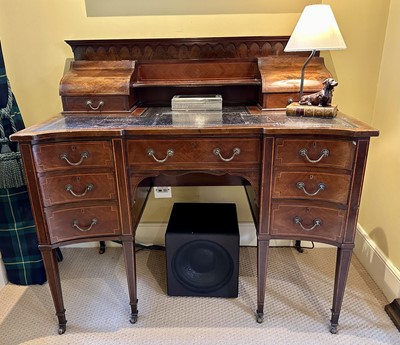 Lot 1488 - Edwardian inlaid mahogany writing desk