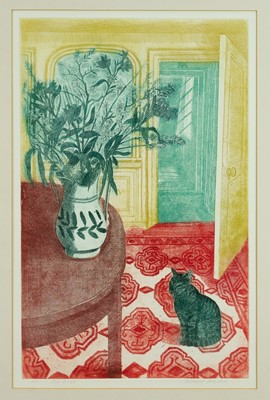 Lot 1342 - *Richard Bawden (b.1936) etching, signed Artist's Proof - Jug and Cat, 57cm x 36cm, in glazed frame