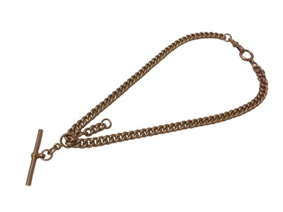 Lot 599 - 9ct gold fob watch chain