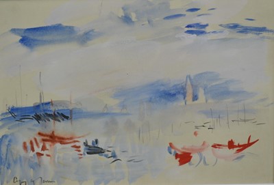 Lot 1276 - Robert G. D. Alexander (1875-1945) watercolour after Turner - Venice, inscribed, 18cm x 27cm, in glazed frame