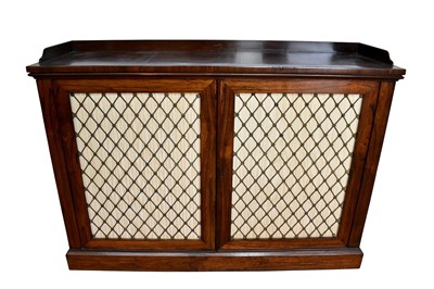 Lot 1370 - 19th century rosewood chiffonier with brass grille doors