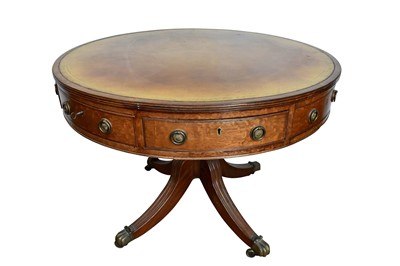 Lot 1538 - Regency style mahogany and leather drum table