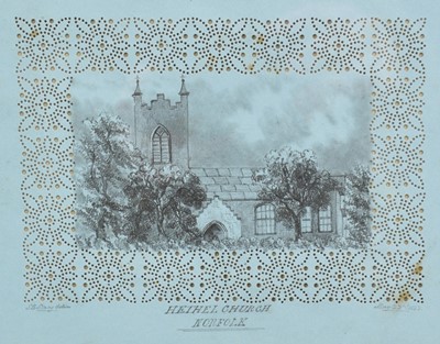 Lot 61 - S. E. Stacy, mid 19th century, pair of pencil drawings - Hethel Church and Wreningham Church, Norfolk, signed, dated May and July 1842 and titled in pencil, 15.5cm x 20cm, in original gilt frames