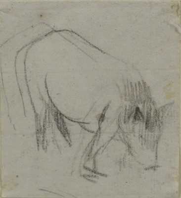 Lot 1242 - George Frost (1745-1821) two pencil sketches - A Pig and A Deer, 8cm x 7.5cm and 5.5cm x 9.5cm, in glazed gilt frames (2)