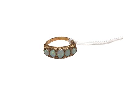 Lot 7 - Victorian style opal five stone ring