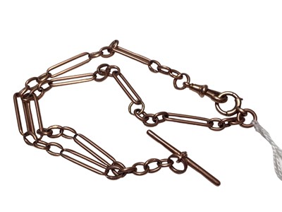 Lot 10 - 9ct rose gold watch chain
