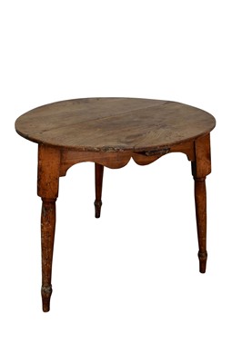Lot 1531 - 19th century oak and fruitwood cricket table, 76cm diameter
