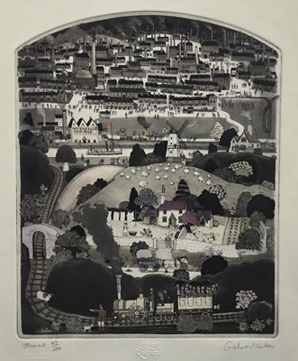 Lot 10 - Graham Clarke (b. 1941) signed limited edition print- Steamers, 47/200, blind stamped, 43cm x 34cm, in glazed frame