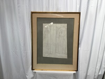 Lot 18 - Ben Nicholson, 1960s-1970s print entitled verso "Urbino, Footsteps in the Dust", 62cm x 48cm, in glazed gilt frame