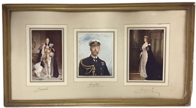 Lot 181 - Signed trio of prints of King George V, Queen Mary and Edward, Prince of Wales
