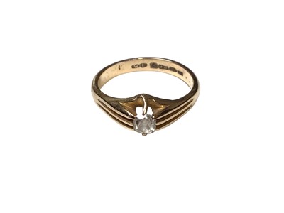Lot 73 - 18ct gold diamond single stone ring with an old cut diamond, estimated to weigh approximately 0.37cts, in a reed claw setting, size S½