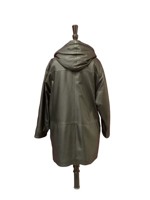 Lot 2073 - Burberry leather duffle coat womens size 10