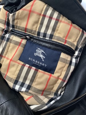Lot 2073 - Burberry leather duffle coat womens size 10
