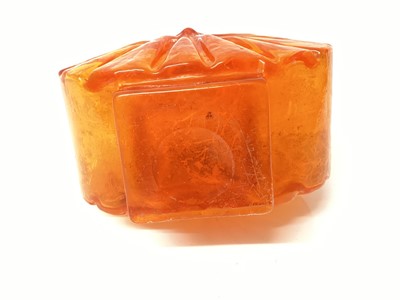 Lot 1158 - Whitefriars Tangerine Sunburst vase designed by Geoffrey Baxter, 15.5cm high