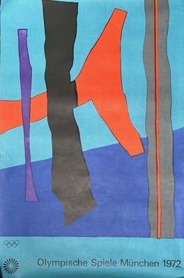 Lot 117 - 1972 Munich Olympics poster by Fritz Winter, 101cm x 63.5cm, unframed