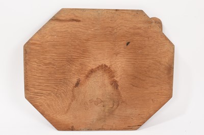 Lot 729 - Robert 'Mouseman' Thompson carved oak bread board