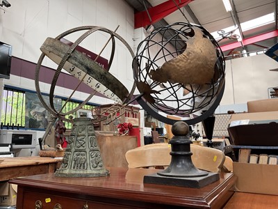 Lot 23 - Two metal garden globe sundials
