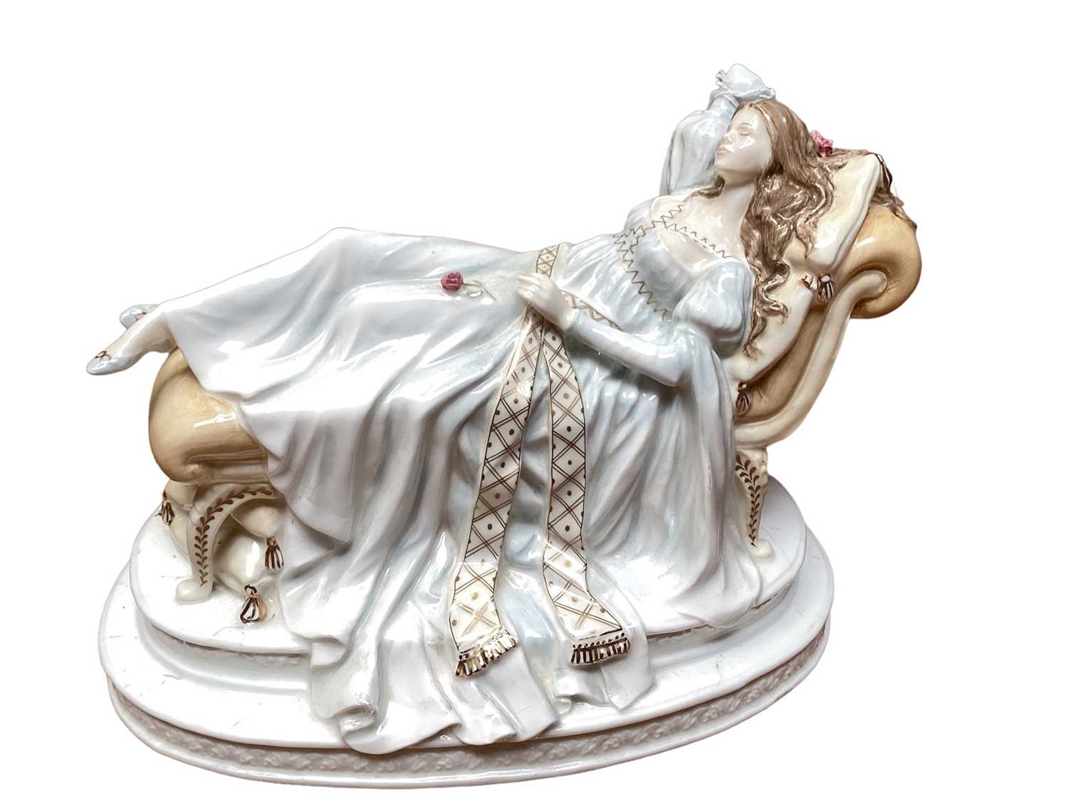 Lot 1181 - Two Royal Doulton limited edition figures - Sleeping Beauty HN4000 and Cinderella HN3991, together with three othe figures - Spirit of Purity, Maku and Cinderella, all with certificates (5)