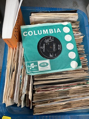 Lot 45 - Five plastic crates of singles, and some CDs