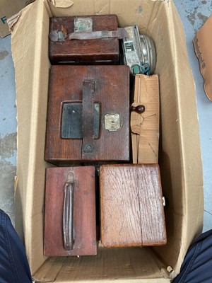 Lot 46 - Three boxes of pigeon clocks, including Toulet