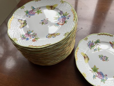 Lot 339 - Set of twenty Herend Queen Victoria pattern side plates, 21cm diameter, a mixture of English and American pattern variants