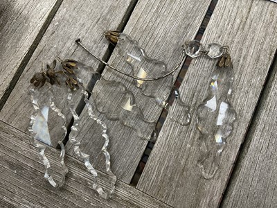 Lot 1164 - Antique Wedgwood jasperware and cut crystal chandelier
