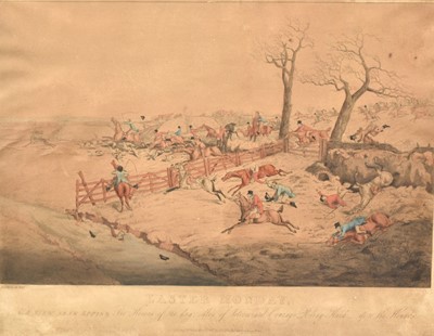 Lot 67 - Ben Tally Ho (Henry Thomas Alken), pair of 19th century aquatints - Easter Monday, Epping & Windsor, published by Fuller 1817, 36.5cm x 47.5cm, in glazed frames