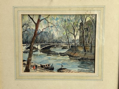 Lot 111 - Pierre Eugene Cambier French 1914-2001, watercolour, probably Paris, signed bottom right