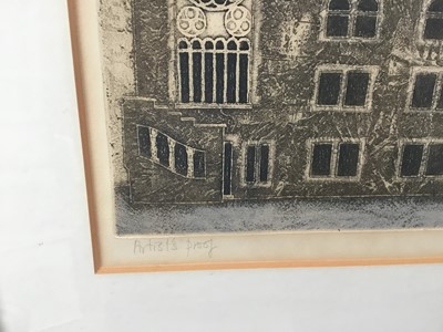 Lot 67 - Valerie Thornton (1931–1991) etching of a church, signed and dated 1971, artist's proof, 39cm x 39cm, in glazed frame