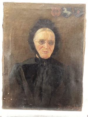 Lot 157 - Brandenberg German School, late 19th Century oil portrait of Anna Katherina Herrman