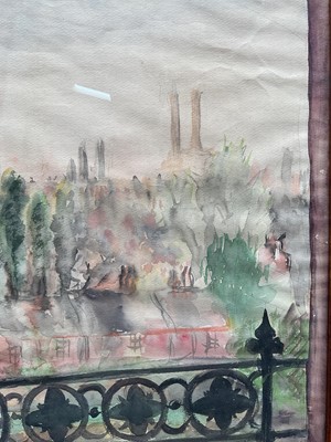 Lot 31 - English School, watercolour of Battersea Power Station, dated 1939